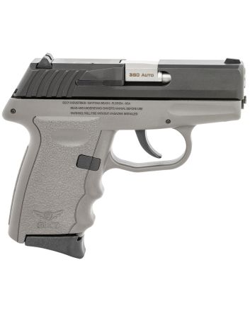 SCCY Industries CPX-3CBSG CPX-3380 ACP 10+1 3.10" Sniper Gray Polymer Serrated Black Nitride SS Slide Finger Grooved Sniper Gray Polymer Grip