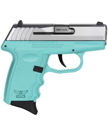SCCY Industries CPX-3TTSB CPX-3Sub-Compact Frame 380 ACP 10+1, 3.10" Stainless Quadlock Barrel, Serrated Stainless Steel Slide, SCCY Blue Polymer Frame w/Finger Grooves, No Safety, Right Hand
