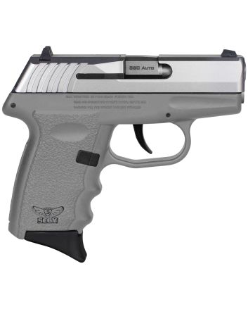SCCY Industries CPX-3TTSG CPX-3Sub-Compact Frame 380 ACP 10+1, 3.10" Stainless Quadlock Barrel, Serrated Stainless Steel Slide, Sniper Gray Polymer Frame w/Finger Grooves, No Safety, Right Hand