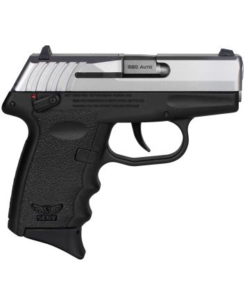 SCCY Industries CPX-4TTBK CPX-4380 ACP 10+1 2.96" Black Polymer Serrated SS Slide Finger Grooved Black Polymer Grip