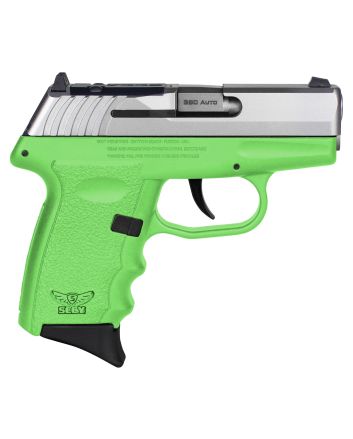 SCCY Industries CPX3TTLGRDRG3 CPX-3 RD 380 ACP 10+1 2.96" Lime Green Polymer/Serrated Stainless Steel Slide/Finger Grooved Lime Green Polymer Grip
