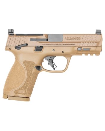 Smith &amp; Wesson 13573 M&amp;P M2.0Compact 9mm Luger 15+1 4" Stainless Steel Barrel &amp; Optic Cut/Serrated Stainless Steel Slide, Flat Dark Earth Polymer Frame w/Picatinny Rail