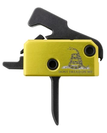 Rise Armament RA140FDTOM Don't Tread on Me Trigger Assembly Single-Stage Flat Trigger with 3.50 lbs Draw Weight, Don't Tread on Me Flag Finish for AR-Platform