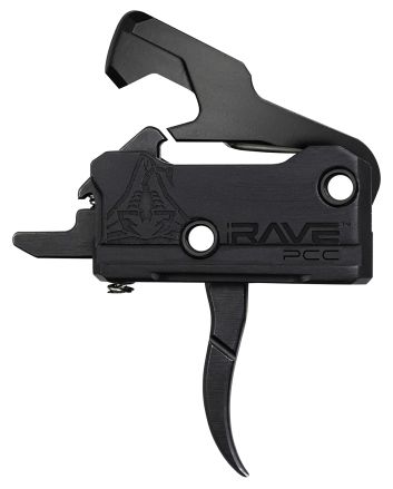 Rise Armament T017PCCBLK Rave Pistol Caliber Carbine Single-Stage Curved Trigger with 3.50 lbs Draw Weight &amp; Black Nitride Finish for AR-Platform