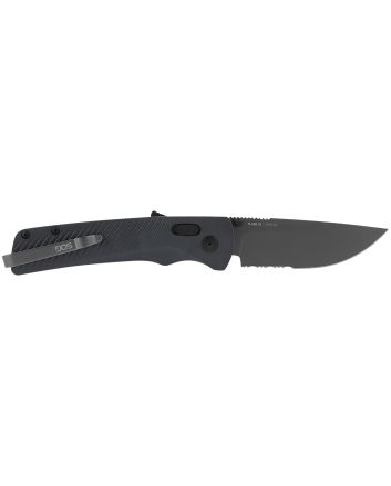 S.O.G SOG11180641 Flash AT 3.45" Folding Part Serrated TiNi Cryo D2 Steel Blade/ Urban Grey GRN Handle Includes Pocket Clip