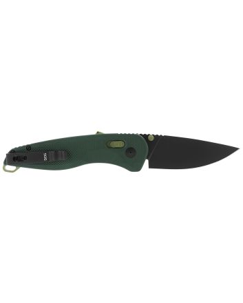 S.O.G SOG11410441 Aegis AT 3.13" Folding Drop Point Plain Black TiNi Cryo D2 Steel Blade/Forest w/Moss Accents GRN Handle