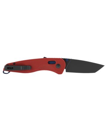 S.O.G SOG11410841 Aegis AT 3.13" Folding Tanto Plain Black TiNi Cryo D2 Steel Blade/Rescue Red w/Indigo Accents GRN Handle