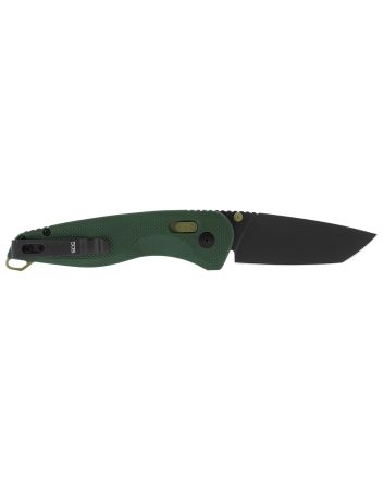 S.O.G SOG11411341 Aegis AT 3.13" Folding Tanto Plain Black TiNi Cryo D2 Steel Blade/Forest w/Moss Accents GRN Handle