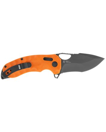 S.O.G SOG12270357 Kiku XR LTE 3.02" Folding Tanto Plain Cryo CTS XHP Blade Deep Textured Blaze Orange G10 Handle Includes Belt Clip