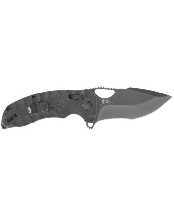 S.O.G SOG12270457 Kiku XR LTE 3.02" Folding Tanto Plain Cryo CTS XHP Blade Deep Textured Black Linen Micarta Handle Includes Belt Clip