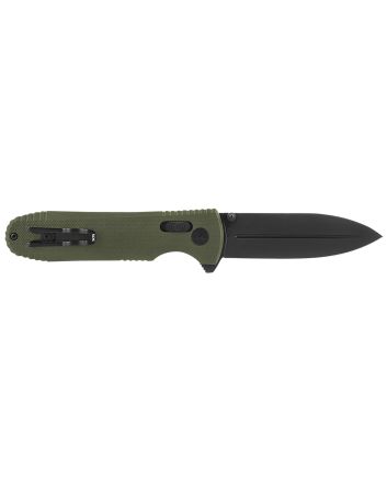 S.O.G SOG12610257 Pentagon XR 3.60" Folding Spear Point Plain Black TiNi Cryo CTS XHP Blade/OD Green G10 Handle Includes Pocket Clip
