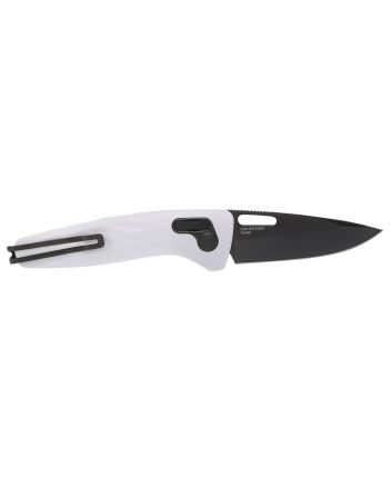 S.O.G SOG12730557 One-Zero XR 3.10" Folding Plain Black Chrome Cryo CPM S35VN Steel Blade/ White Sculpted Aluminum Handle