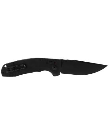 S.O.G SOG15380157 SOG-TAC Auto 3.43" Folding Plain Black TiNi Cryo D2 Steel Blade Black Micro-Textured Anodized Aluminum Handle Includes Pocket Clip