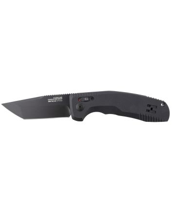 S.O.G SOG15380357 SOG-TAC Auto 3.43" Folding Tanto Plain Black TiNi Cryo D2 Steel Blade Black Micro-Textured Anodized Aluminum Handle Includes Pocket Clip