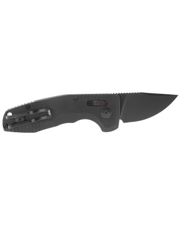 S.O.G SOG15381157 SOG-TAC Auto Compact *CA 1.96" Folding Straight Back Plain Black TiNi Cryo D2 Steel Blade Black Micro-Textured Anodized Aluminum Handle Includes Pocket Clip