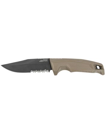 S.O.G SOG17220457 Recondo FX 4.60" Fixed Part Serrated Satin TiCN Cryo 440C SS Blade FDE Overmolded Rubberized Grip, Includes Sheath