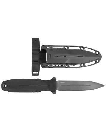 S.O.G SOG17610157 Pentagon FX 4.77" Fixed Spear Point Plain Black Titanium Nitride Cryo CPM S35VN Blade/G10 Blackout Handle