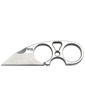S.O.G SOG-JB01K-CP Snarl2.30" Fixed Plain Sheepsfoot Satin 9Cr18MoV SS Blade/ Silver Stainless Steel Handle