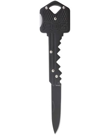S.O.G SOGKEY101 Key1.50" Folding Plain Drop Point Black Hardcased 5Cr13MoV SS Blade/Black Stainless Steel Handle