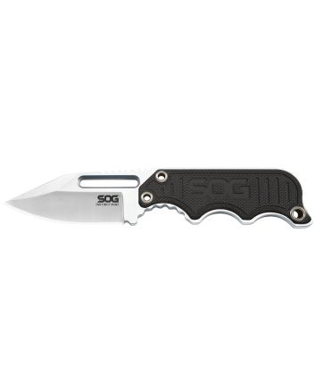 S.O.G SOG-NB1002-C Instinct Mini 1.90" Fixed Clip Point Plain Satin Polished 5Cr15MoV SS Blade Black/Silver G10/SS Handle Includes Lanyard/Sheath