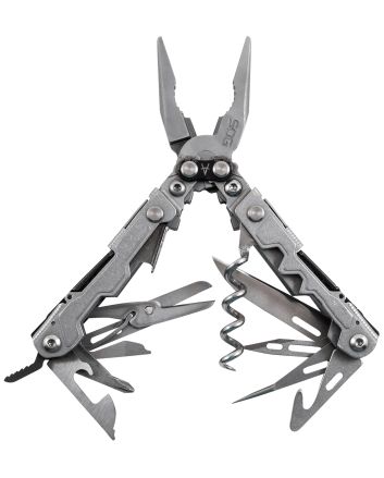 S.O.G SOG-PL1001-C PowerLitreStonewashed 5Cr15MoV Stainless Steel 5.10" Long Features 19 Tools