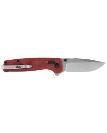 S.O.G SOGTM1023CP Terminus XR 2.95" Folding Clip Point Plain Stonewashed D2 Steel Blade Crimson Textured G10 Handle Includes Pocket Clip