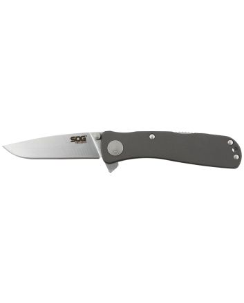 S.O.G SOGTWI8CP Twitch II 2.65" Folding Drop Point Plain Satin AUS-8A SS Blade Gray Anodized Aluminum Handle Includes Belt Clip
