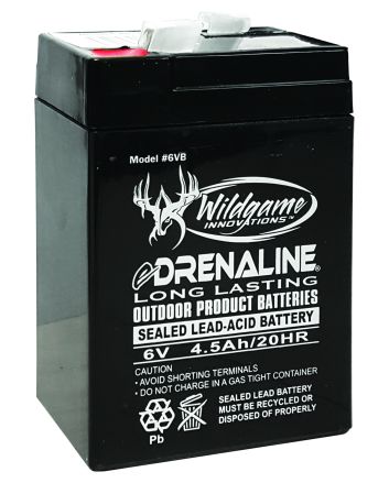 Wildgame Innovations WGIWGIBT0013 Edrenaline Rechargeable Battery Black 6.0 Volts 4.5 mAh