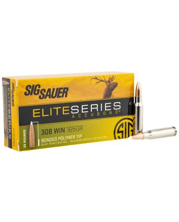 Sig Sauer E308AB16520 Elite Hunting308Win 165gr Nosler AccuBond 20 Per Box/10 Case