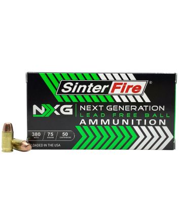 SinterFire Inc SF38075NXG Next Generation (NXG)380ACP 75gr Lead Free Ball 50 Per Box/20 Case