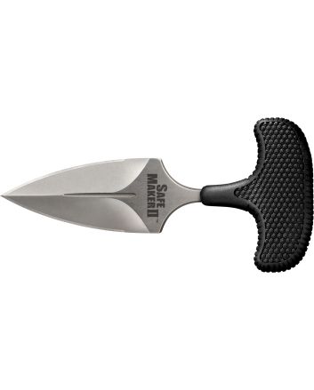 Cold Steel CS12DCST Safe Maker II 3.25" Fixed Spear Point Plain Stone Washed AUS-8A SS Blade/ Black Textured Kray-Ex Handle Includes Sheath