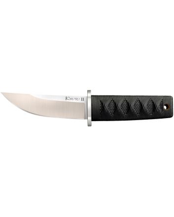 Cold Steel CS-17DB Kyoto II 3.38" Fixed Plain Tanto 8Cr13MoV SS Blade/Black Contoured Kray-Ex Handle