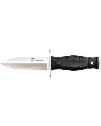 Cold Steel CS39LSAC Leatherneck Double Edge Mini 3.50" Fixed Plain 8Cr13MoV SS Blade/3.25" Black Deep Checkered w/Double Quillon Guard Kray-Ex Handle Includes Sheath