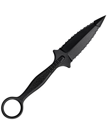 Cold Steel CS92FR FGX Ring Dagger 3.50" Fixed Serrated Dagger Black Griv-Ex Blade/Black w/Molded Ring Griv-Ex Handle