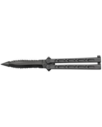 Cold Steel CS-92EAA FGX Balisong 5" Folding Part Serrated Black Griv-Ex Blade &amp; Handle