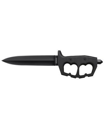 Cold Steel CS-80NTP Chaos Double Edge 7.50" Fixed Plain Black SK-5 High Carbon Blade/Black w/ "D" Ring Guards Aluminum Handle
