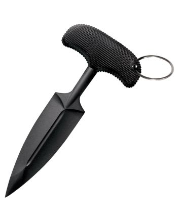 Cold Steel CS-92FPA FGX Push Blade I 3.50" Fixed Plain Black Textured Griv-Ex w/Overmold Kray-Ex Handle