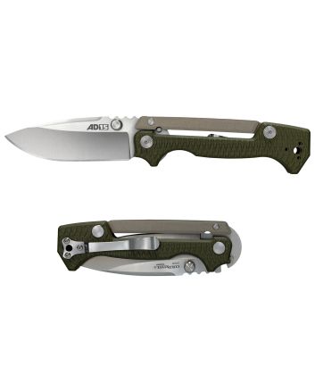 Cold Steel CS58SQ AD-153.50" Folding Plain Spear Point S35VN SS Blade/Black Scales Aluminum/G10 Handle