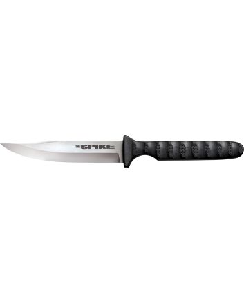 Cold Steel CS-53NBS Spike4" Fixed Bowie Plain 4116 Stainless Steel Blade/Black Scalloped Griv-Ex Handle Includes Sheath