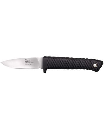 Cold Steel CS-36LPMF Pendleton Mini Hunter 3" Fixed Plain Stone Washed American CPM 3V High Carbon Steel Blade/Black Textured Kray-Ex Handle Includes Sheath