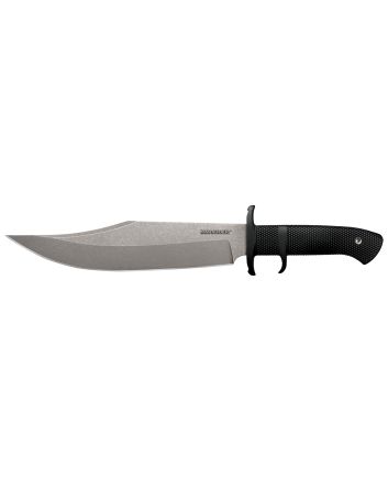 Cold Steel CS39LSWBA Marauder9" Fixed Bowie Plain Stone Washed AUS-8A SS Blade/Black Kray-Ex Handle Includes Sheath
