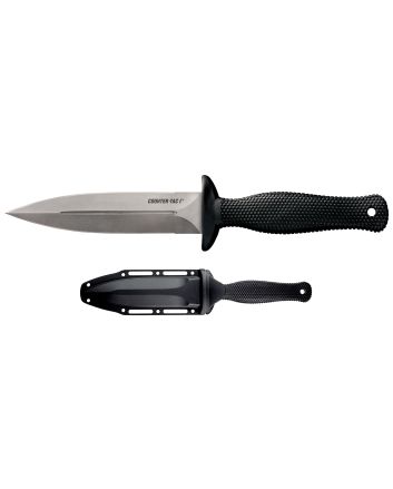 Cold Steel CS10BCTL Counter TAC I 5" Fixed Spear Point Plain Stone Washed AUS-8A SS Blade/ Black Textured Kray-Ex Handle Includes Belt Clip/Sheath
