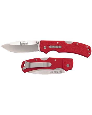 Cold Steel CS23JK Double Safe Slock Master 3.50" Folding Drop Point Plain 8Cr13MoV SS Blade/Red Textured GFN Handle Includes Pocket Clip