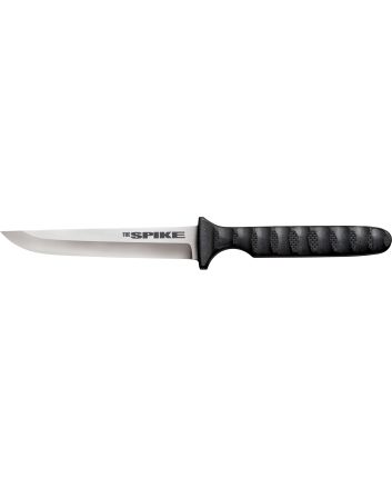 Cold Steel CS-53NCC Spike4" Fixed Drop Point Plain Cryo 4116 SS Blade/Black Scalloped Griv-Ex Handle Includes Bead Chain Lanyard/Sheath