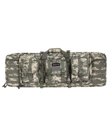 GPS Bags DRC36ACU Double Rifle Case 36" A-TACS AU 600D Polyester w/ 2 Padded Pistol Sleeves MOLLE Webbing &amp; Lockable Zippers
