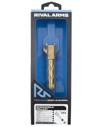 Rival Arms RA-RA20H101E Precision V1 Gold PVD Stainless Steel Spiral Fluted Threaded for Springfield Hellcat