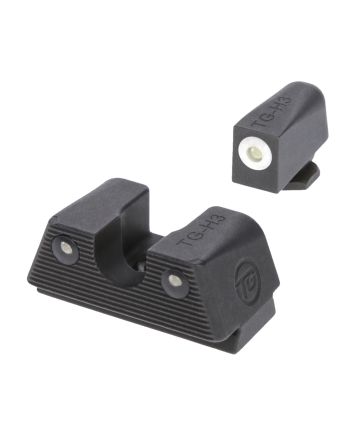 TruGlo TGTG231G1XW Tritium XLow, White Outline Tritium Front/ Green Tritium Rear/Black Nitride Fortress Frame, Compatible w/Most Glock Except MOS, Front Post/Rear Dovetail Mount