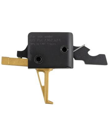 CMC Triggers 91503GF Drop-In Gold Finger Single-Stage Flat Trigger w/ 3-3.50 lbs Draw Weight &amp; Gold Finish