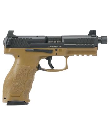 HK 81000776 VP9 Tactical 9mm Luger 17+1 4.70" Black Steel Threaded Barrel, Black Serrated Steel Slide, Flat Dark Earth Polymer Frame w/Picatinny Rail,Ambidextrous