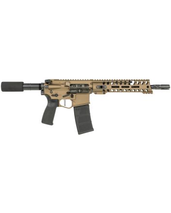 Patriot Ordnance Factory 01797 Renegade + Direct Impingement 300 Blackout 30+1 10.50" Black Nitride Aluminum Barrel, 9" M-LOK Handguards, Burnt Bronze Aluminum Buffer Tube, Black Polymer Grips